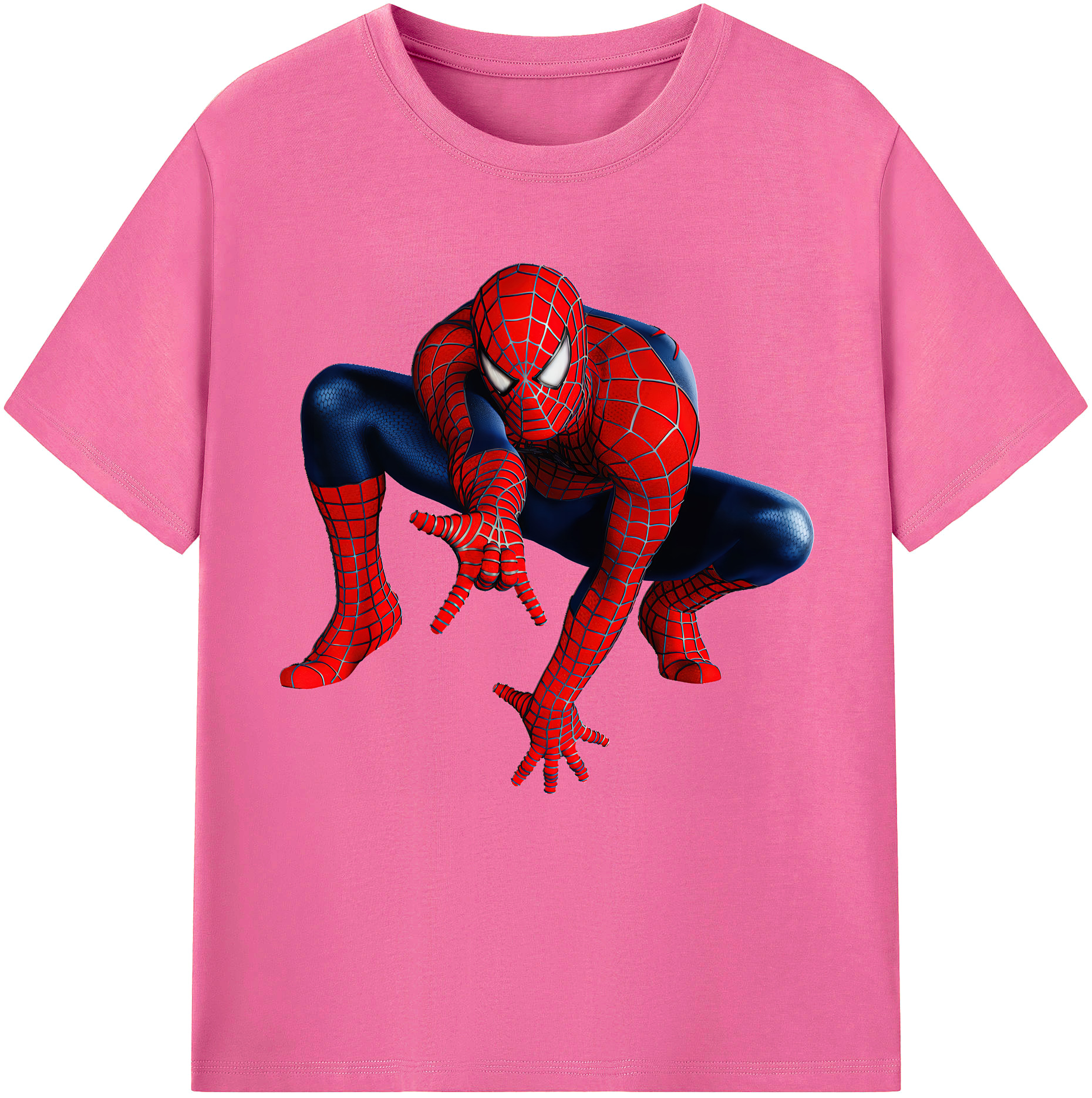 （画像用） Spider Man スパイダーマン レディースカジュアルプリントTシャツ（綿100％）